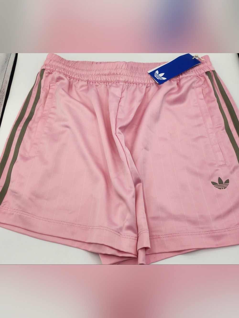 Adidas Pink/Grey Lightweight Athletic Shorts Size: Med